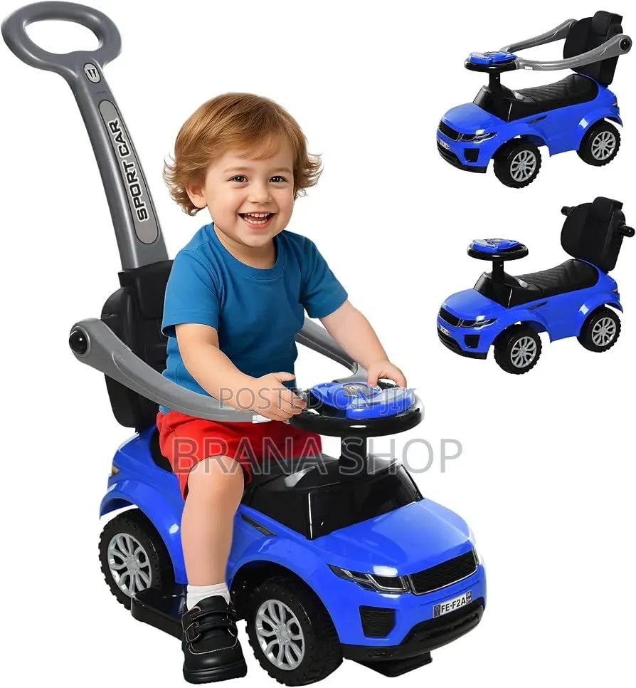 **3-in-1 Toddler Push Ride-on Car – Blue **