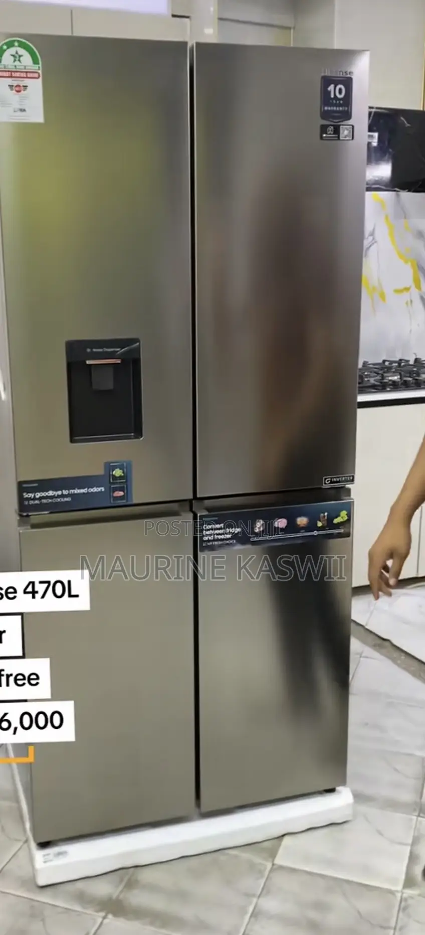 HISENSE 470 LITERS 4door Refrigerator Water Dispenser Bottom Freezer