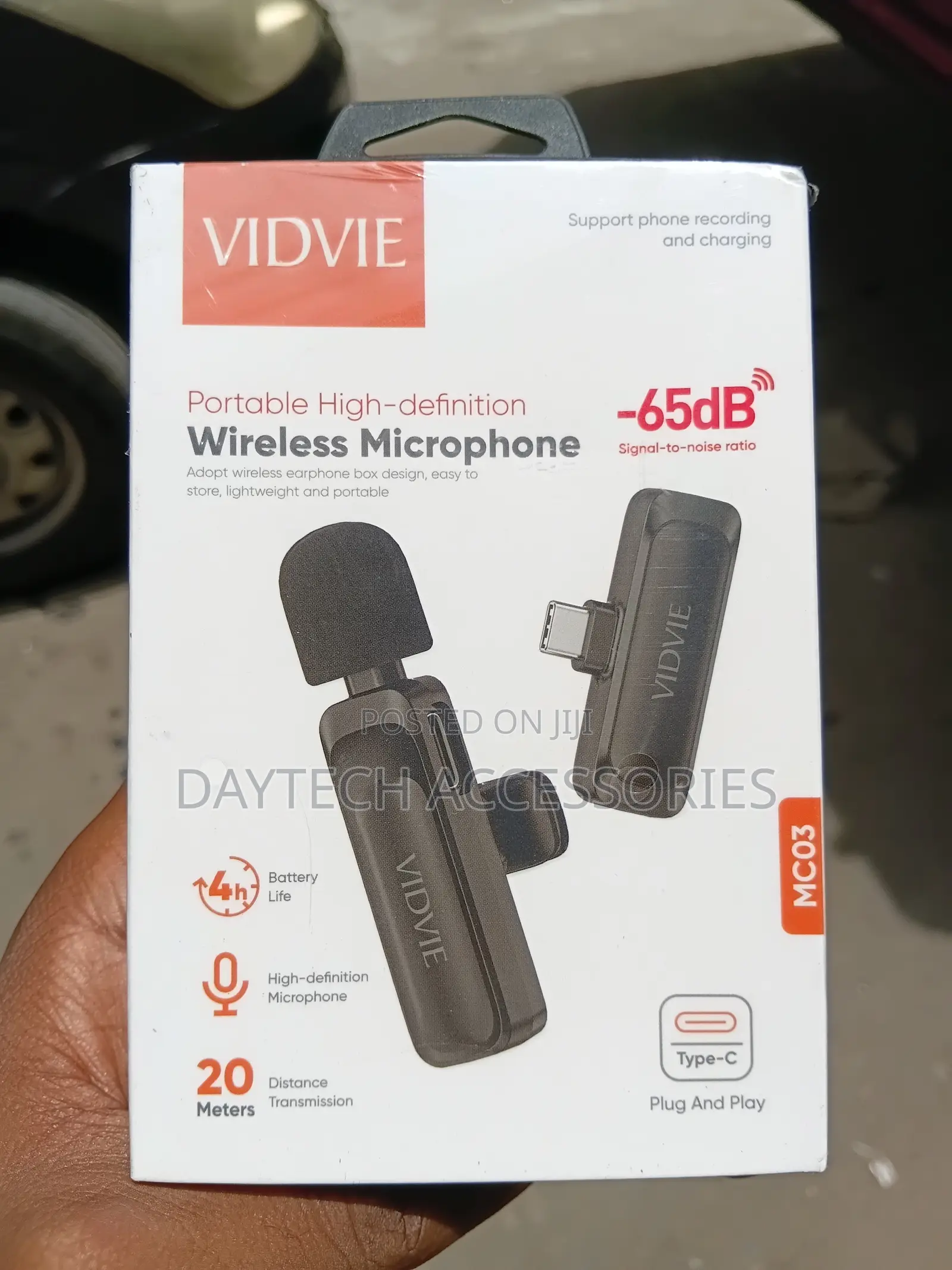 Vidvie Mc03 Wireless Lavalier Microphone Designed for Smartphones.
