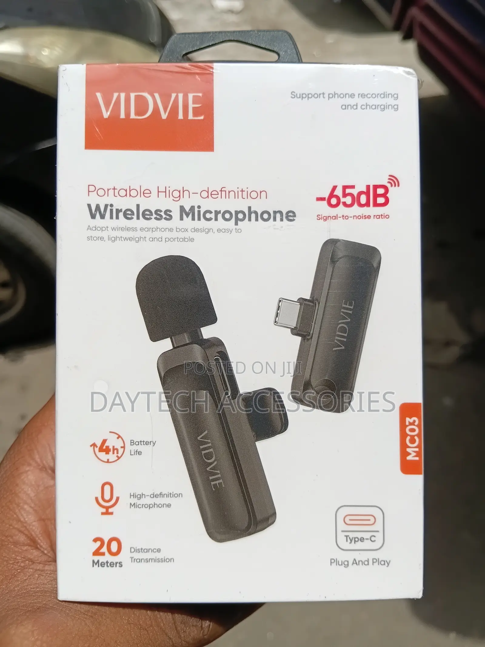 Vidvie Mc03 Wireless Lavalier Microphone Designed for Smartphones.