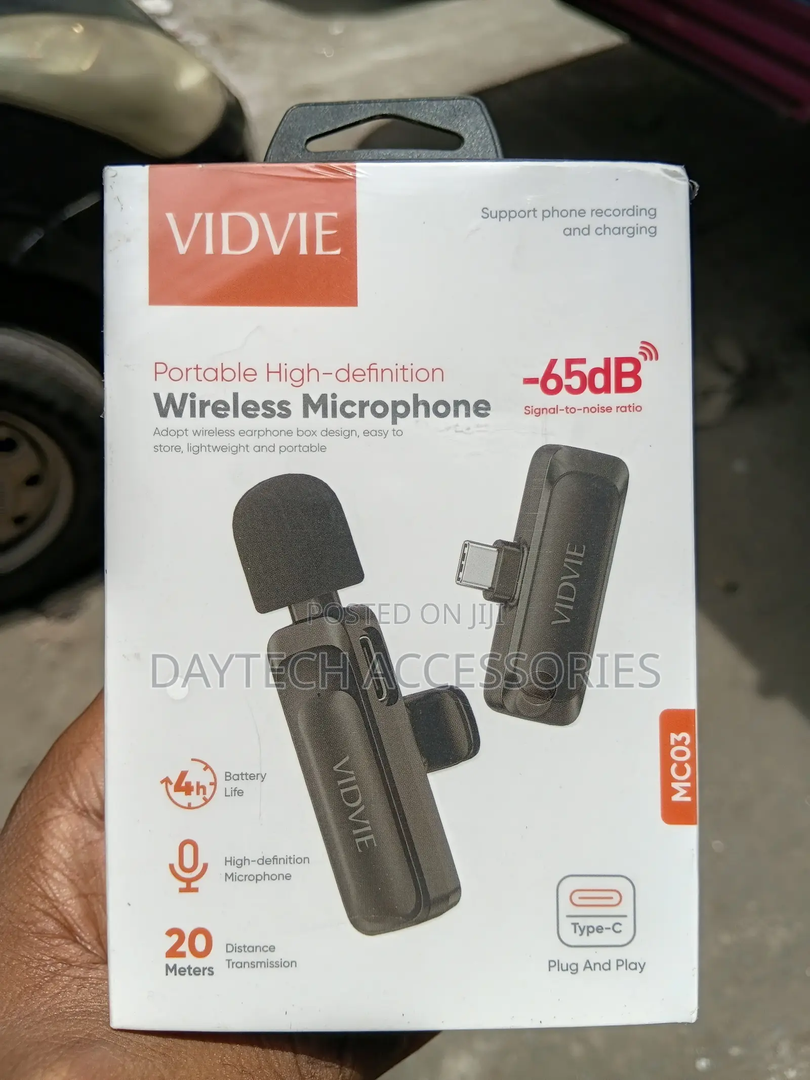 Vidvie Mc03 Wireless Lavalier Microphone Designed for Smartphones.