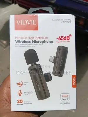 Vidvie USB-C Mc03 Portable High-Definition Wireless Microphone - Black