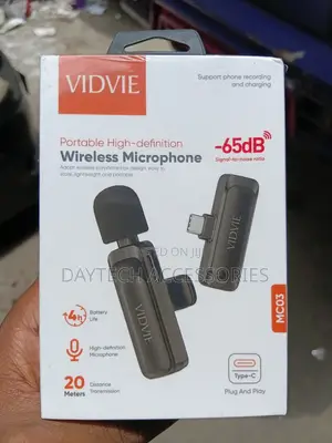 Vidvie USB-C Mc03 Portable High-Definition Wireless Microphone - Black