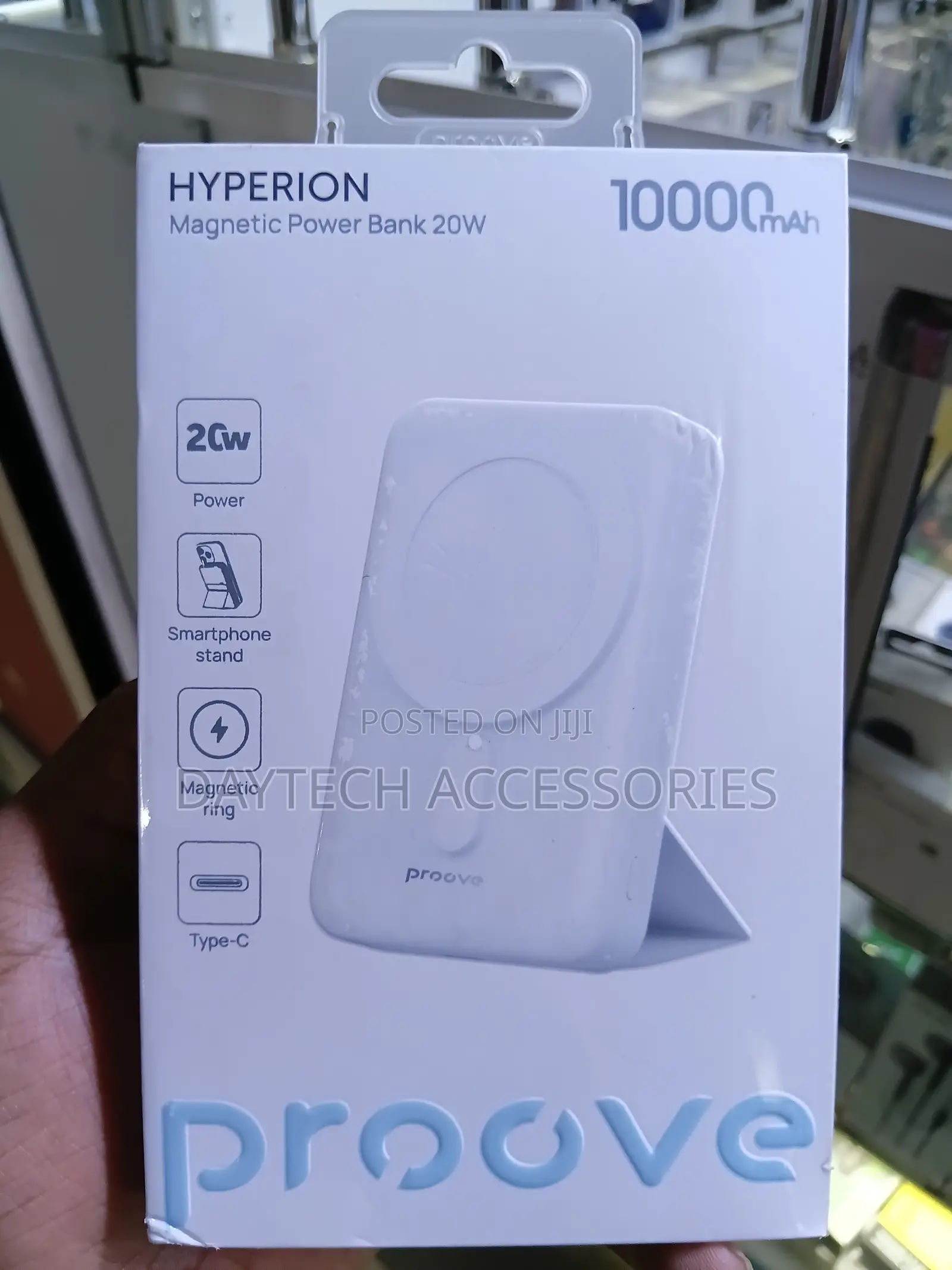 Proove Hyperion Magnetic 10000mAh 20W Power Bank With Stand.
