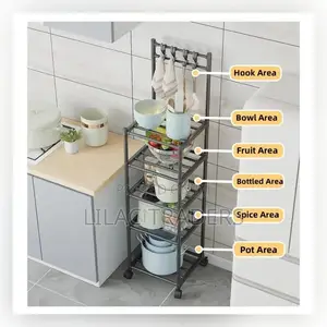 Metallic 5 Layer Kitchen Bowl Rack Pa