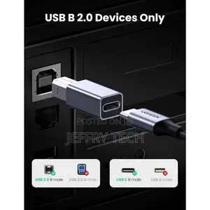 Ugreen USB-C Female to USB-B Male Adaptor (US382) for Printer (1YR WRT