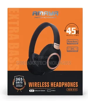 Amaya Wireless Headphones AEB-610 45H Pure Bass Noise Cancellation