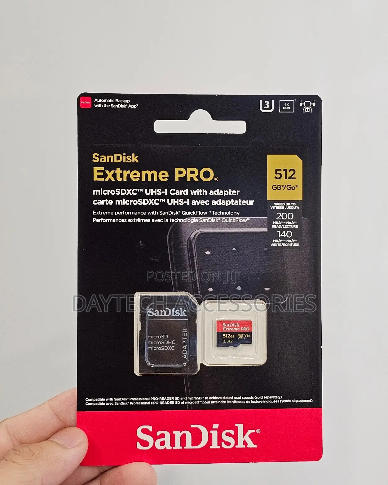 Original Sandisk Extreme PRO 512GB Microsd Card 200mb/S A2 V30.