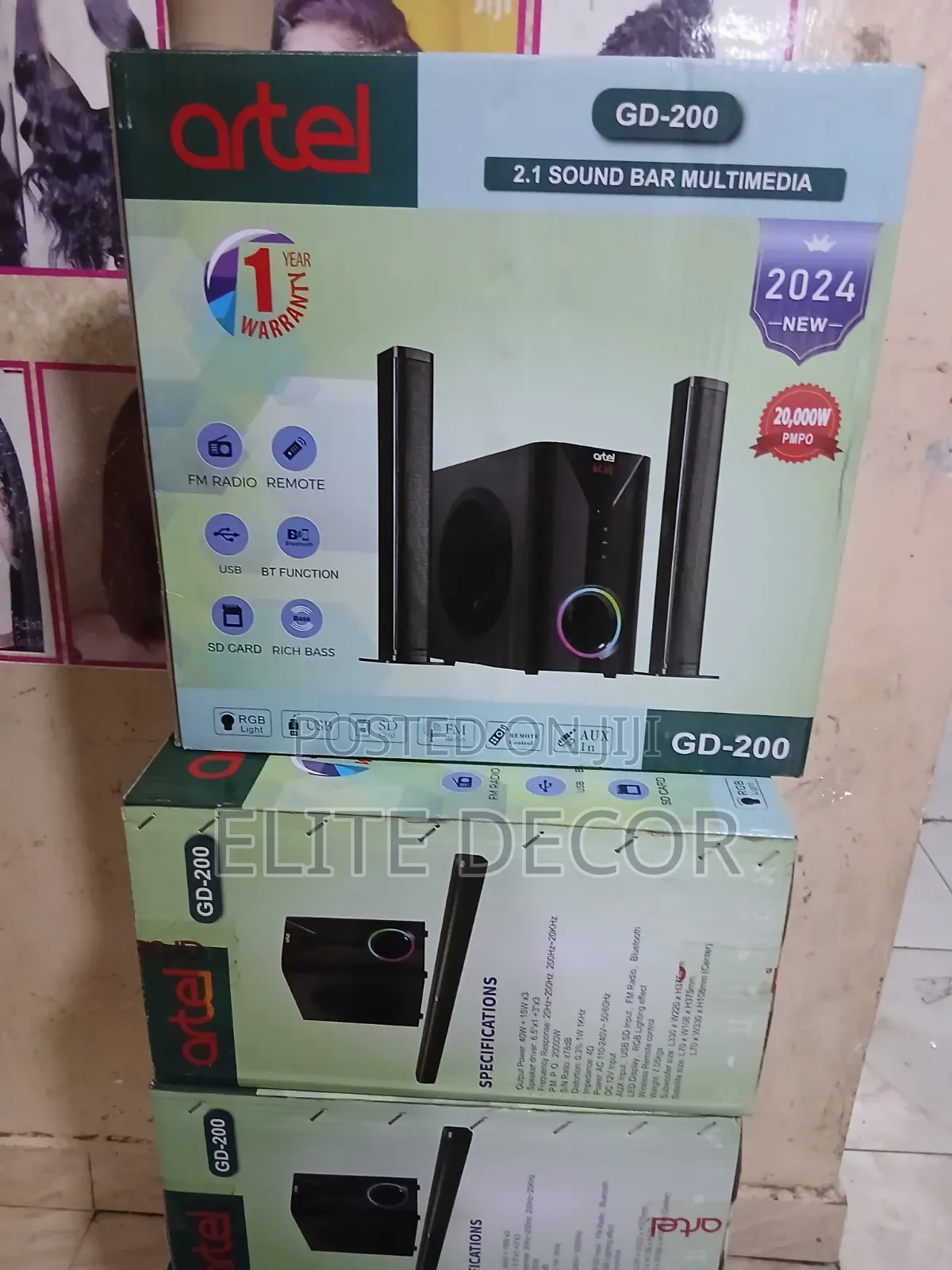 Artel V527 2.1CH Tall Boy Subwoofer System | Bluetooth, USB FM