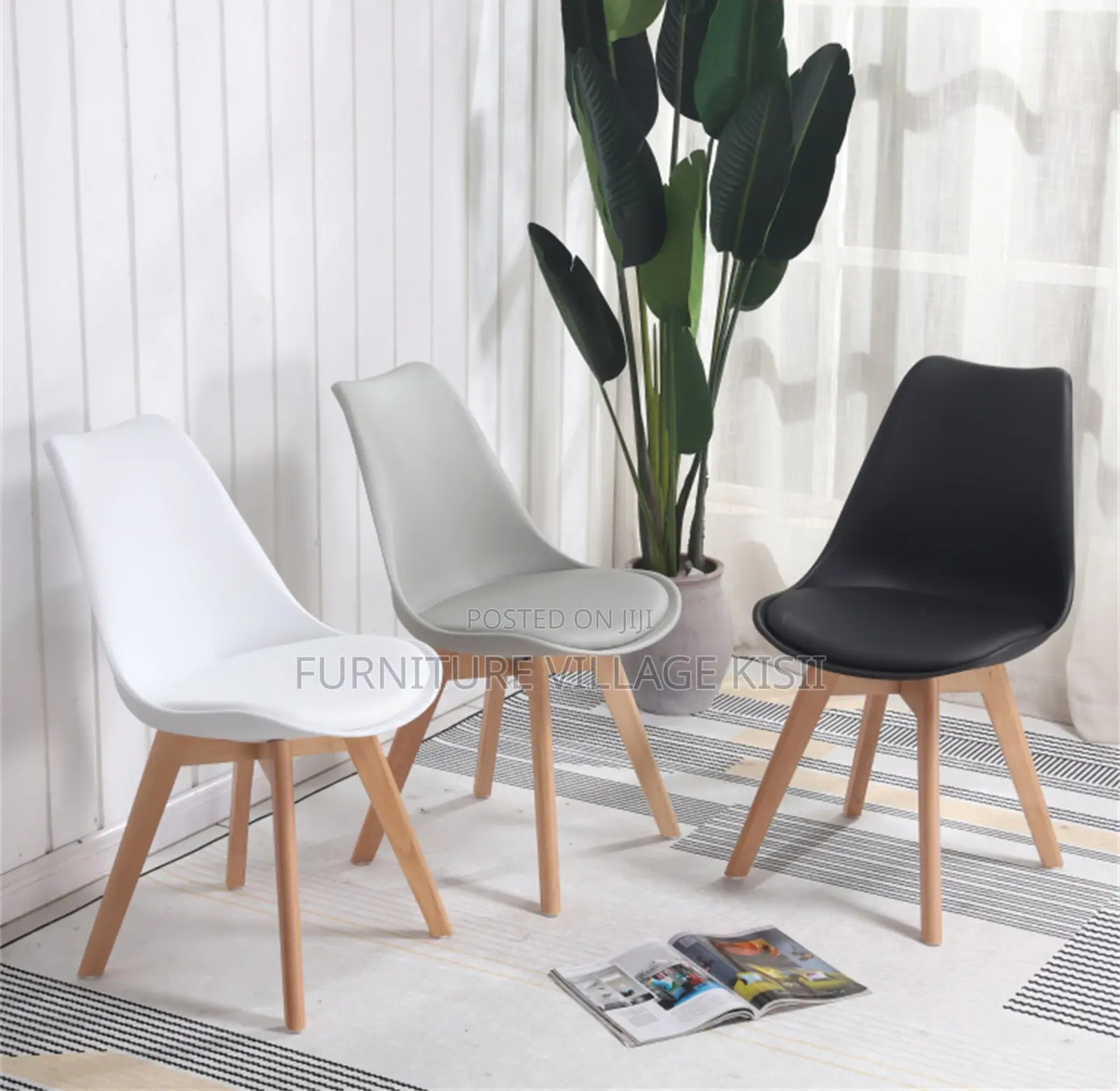 Home Furniture; Uphostrated Padded Eames Dining Chair
