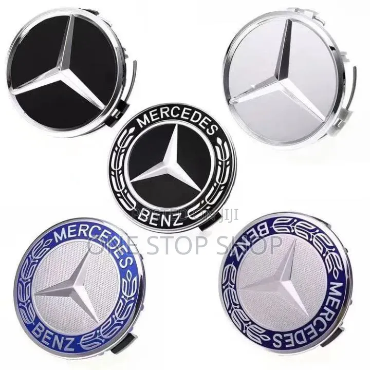 4pc Alloy Rims Mercedes Benz Flat Hood Wheel Hub Caps Emblems