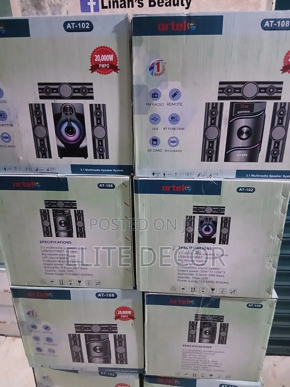 Artel AT-102 3.1CH Multimedia Speaker System | Bluetooth/USB/Fm