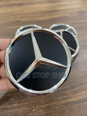 Black Chrome Mercedes Wheel Center Hub Rim Emblem 4pcs