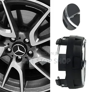 Black Chrome Finish Mercedes Center Caps With Logo Letters