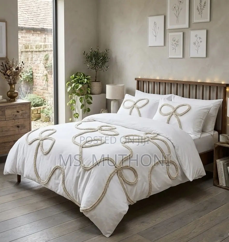(6*6/6*7) Bow Dreams Soft Microfiber Duvet Cover Set