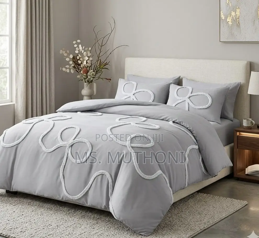 (6*6/6*7) Bow Dreams Soft Microfiber Duvet Cover Set