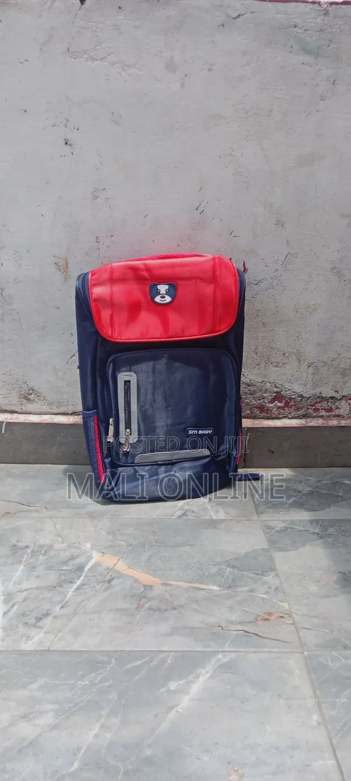 Kids Backpack With Bear Patch Multiple Zippered Pockets