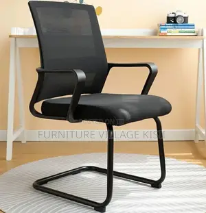 Office Chair; Black MidBack Visitors Waiting Chair