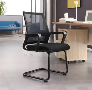 Office Chair; Black MidBack Visitors Waiting Chair