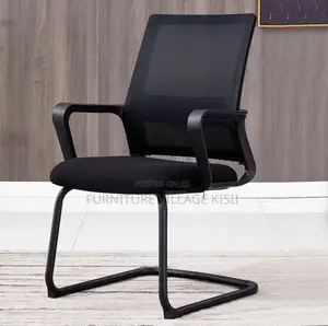 Office Chair; Black MidBack Visitors Waiting Chair