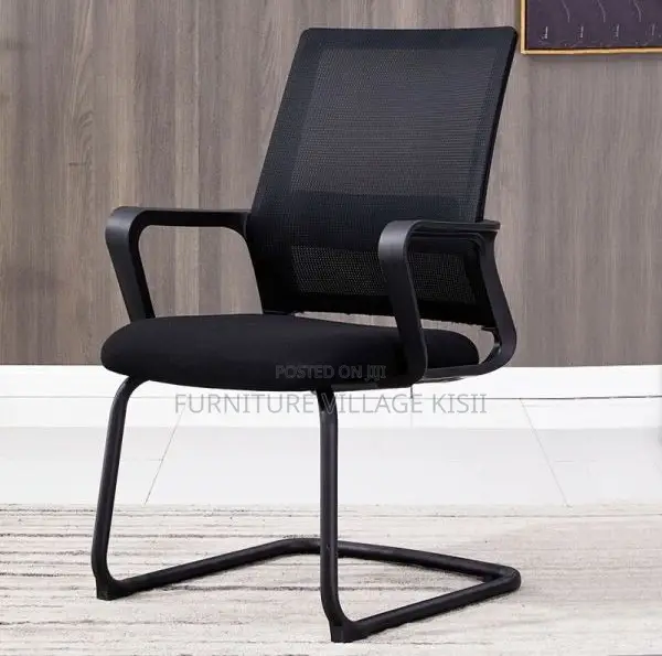 Office Chair; Black MidBack Visitors Waiting Chair