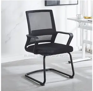 Office Chair; Black MidBack Visitors Waiting Chair