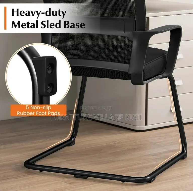 Office Chair; Black MidBack Visitors Waiting Chair