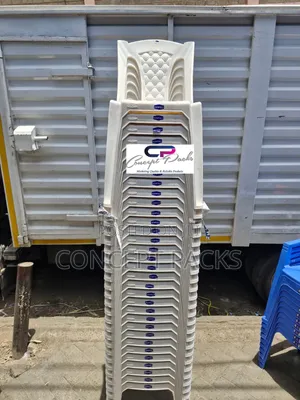 2044*Kenpoly White Armless Plastic Chair