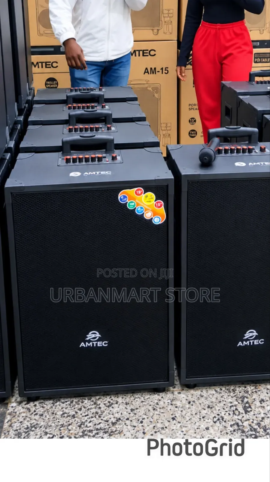 Amtec 15 Inch- Trolley Speaker With 2 Wireless Microphones