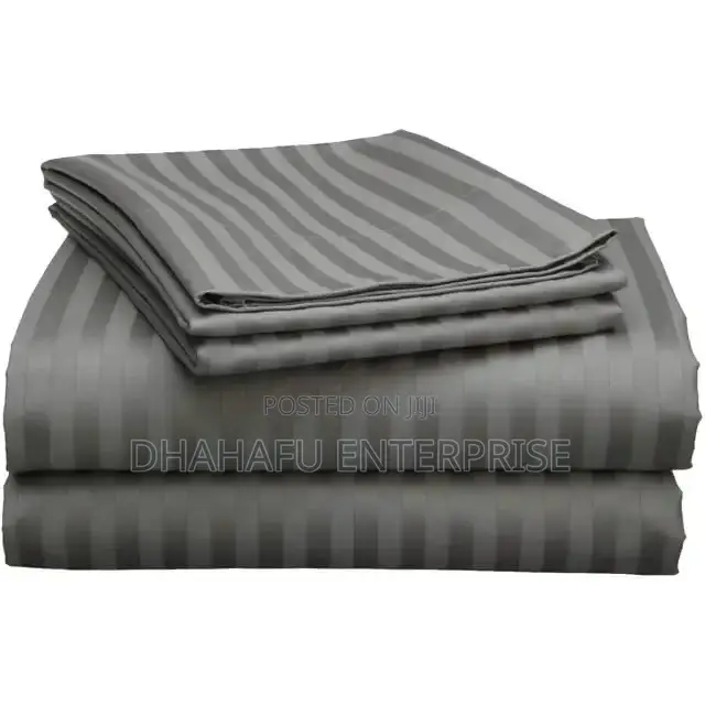 Luxury Satin Stripe Bedsheet Set – 4pcs