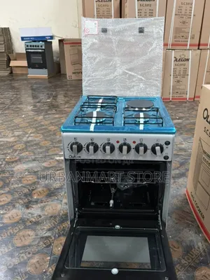 Olelon Silver 3 Gas + Electric Hot Plate Cooker, Electric Oven