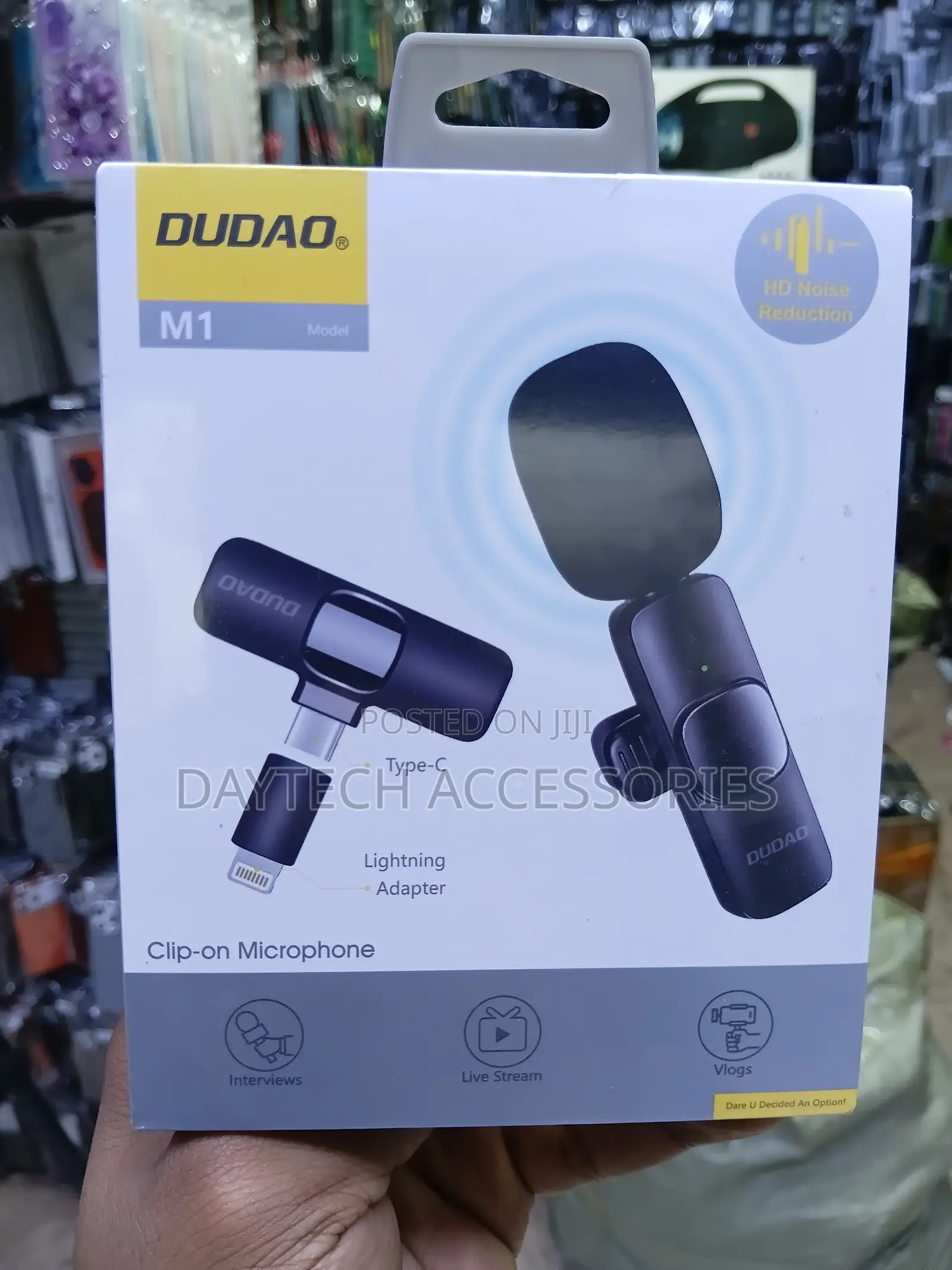 Dudao M1-B 2 in 1 Lavalier Microphone -Black