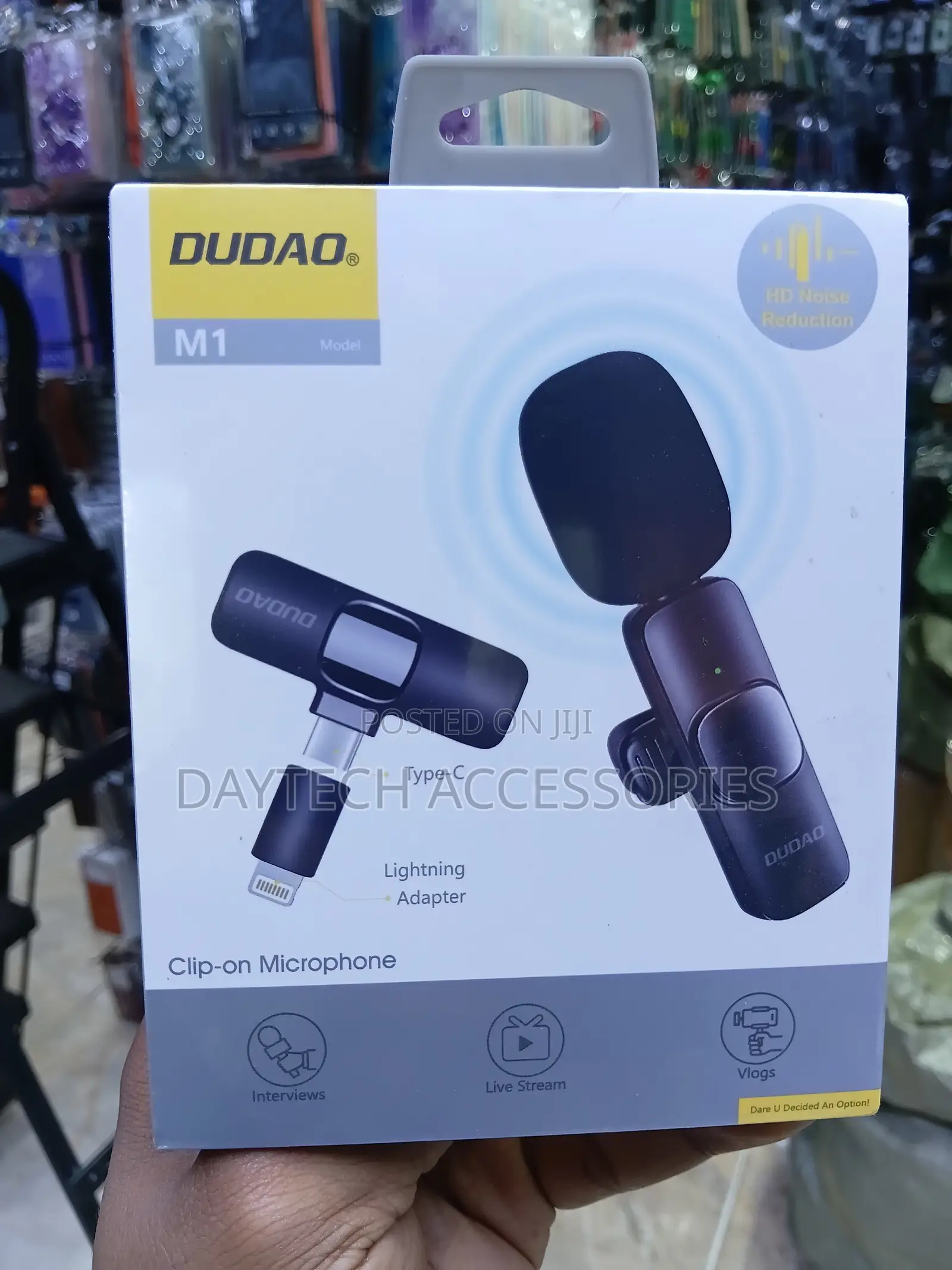 Dudao M1-B 2 in 1 Lavalier Microphone -Black