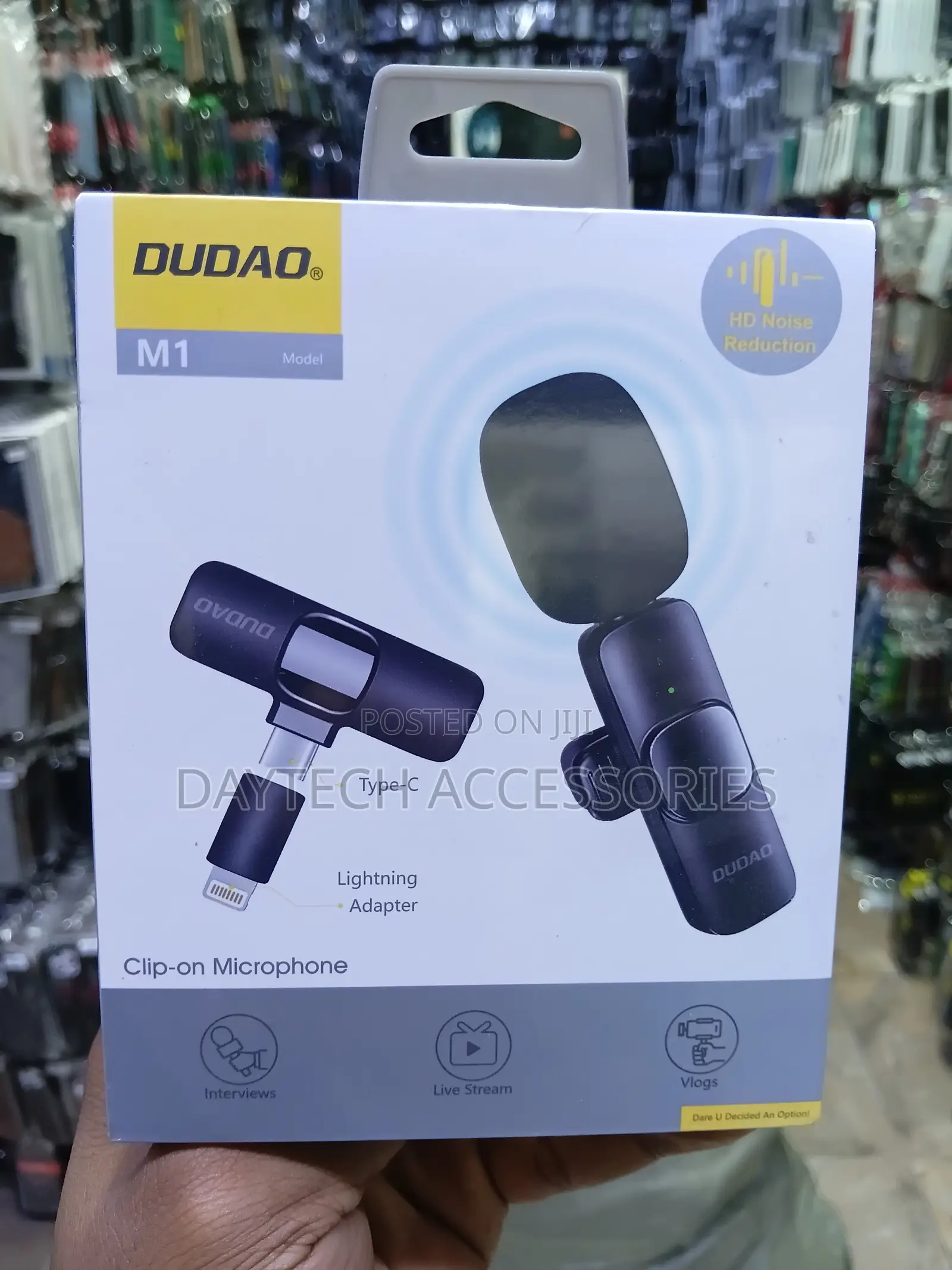 Dudao M1-B 2 in 1 Lavalier Microphone -Black