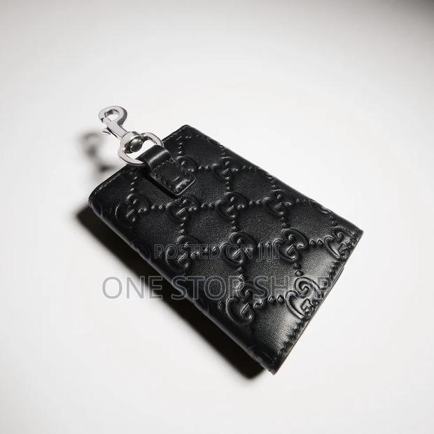 Key Pouch Smooth Leather Debossed Pattern With GG Monogram Pattern