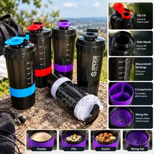 500ml Plastic Protein Shaker Bottle 3-Layer
