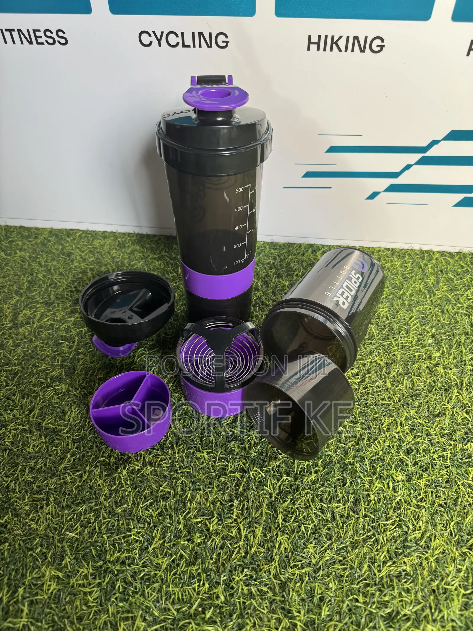500ml Plastic Protein Shaker Bottle 3-Layer
