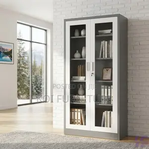 Office Cabinet; Two Doors Rust Resistant Documents Glass Cabinet