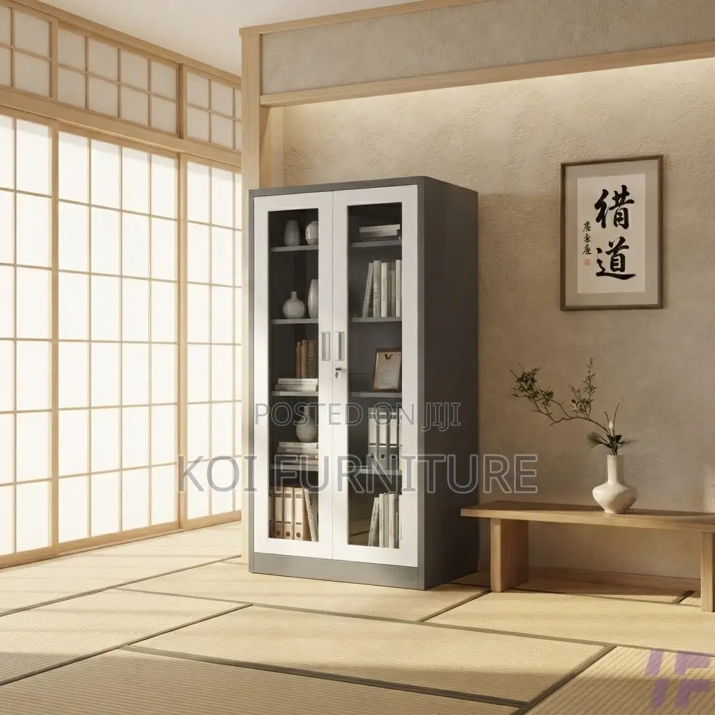 Office Cabinet; Two Doors Rust Resistant Documents Glass Cabinet