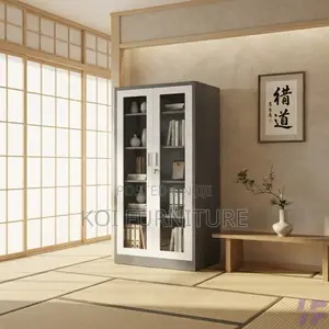Office Cabinet; Two Doors Rust Resistant Documents Glass Cabinet