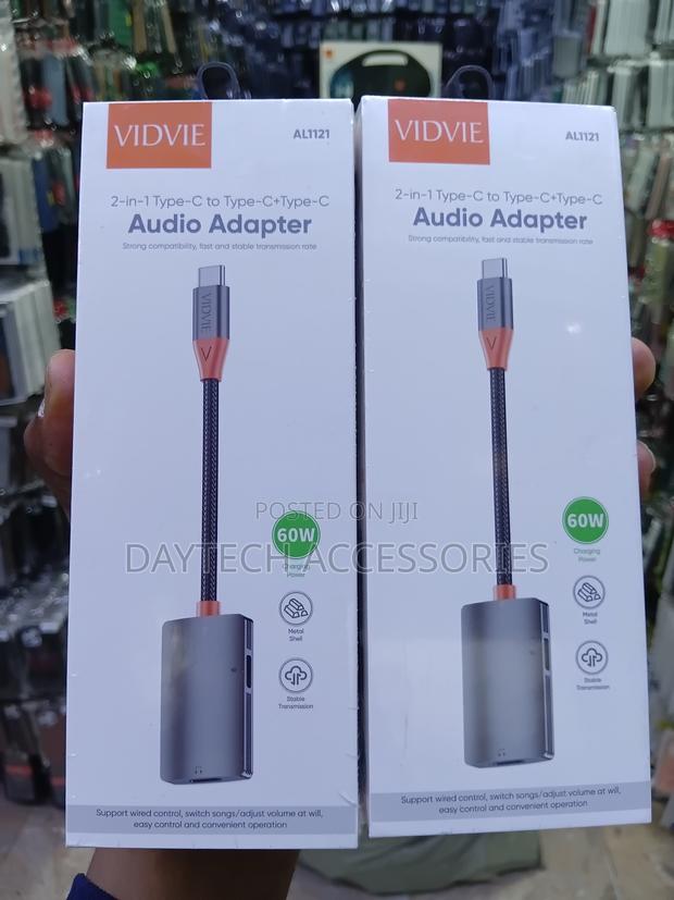 Vidvie AL1121 2-in-1 Type-C to Type-C Adapter - Black