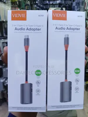 Vidvie AL1121 2-in-1 Type-C to Type-C Adapter - Black