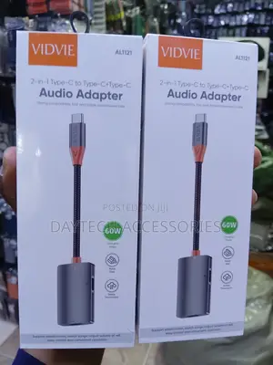 Vidvie AL1121 2-in-1 Type-C to Type-C Adapter - Black