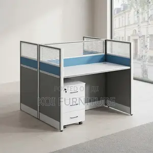 Office Workstation; Two Way Blue Modern Ergonomic Office Workstation