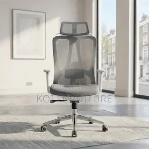 Office Chairs; White Fabric High Reclining Office Mesh Ergonomic Seat