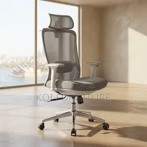 Office Chairs; White Fabric High Reclining Office Mesh Ergonomic Seat