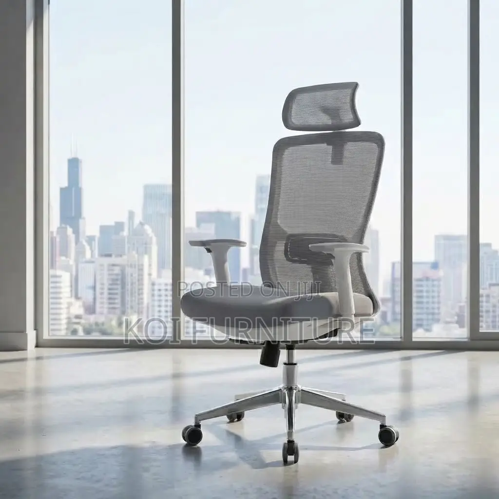 Office Chairs; White Fabric High Reclining Office Mesh Ergonomic Seat