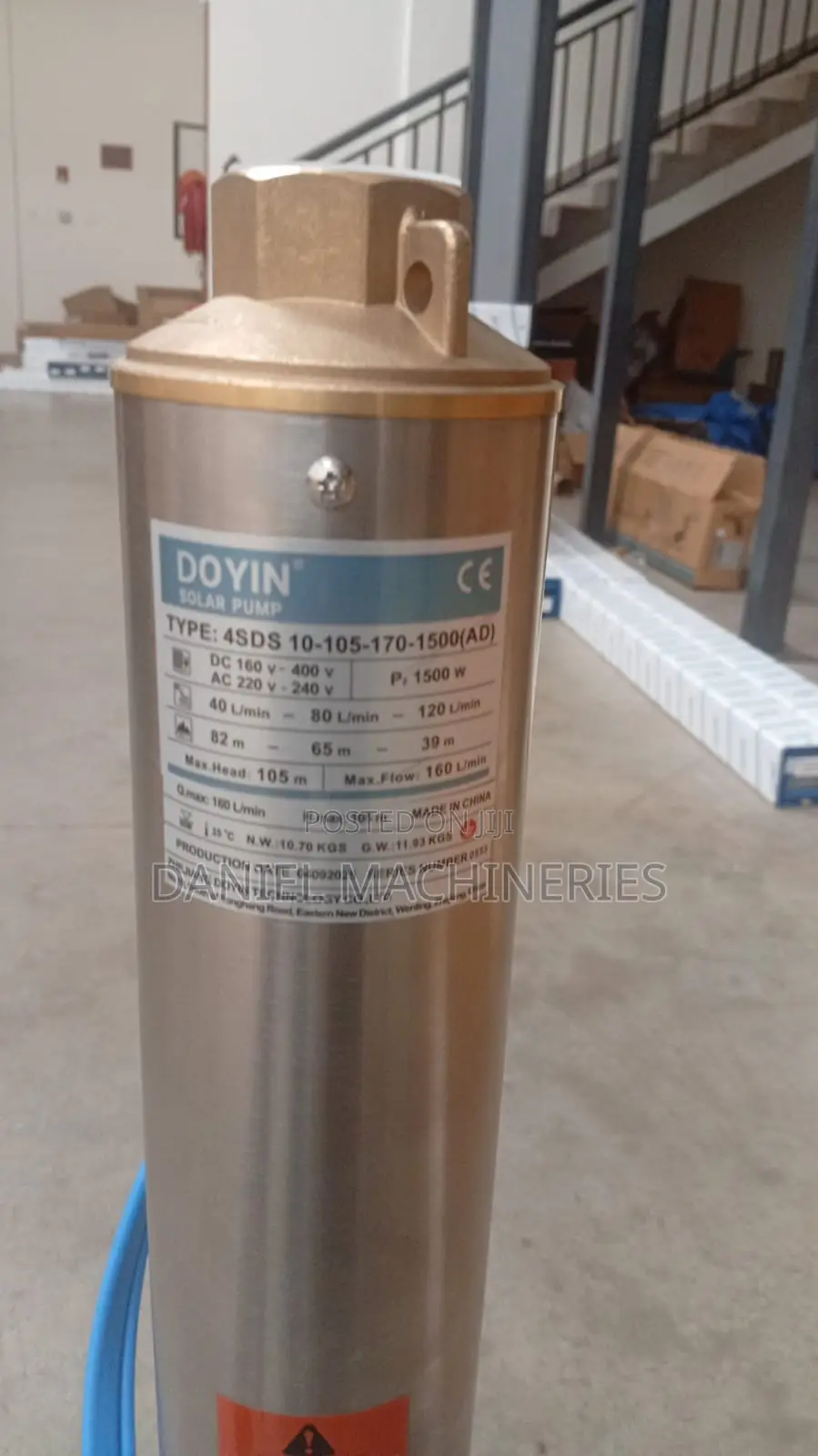 Doyin AC Dc Solar Electric Hybrid Submersible Waterpump 1500w 2hp