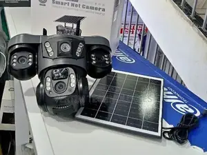V380 New Solar Power 3 Lens and 3 Screen Black 6MP Security CCTV