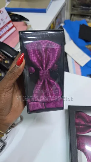 Purple Bow Tie Set Has Cufflinks Pocket Square Set at 500